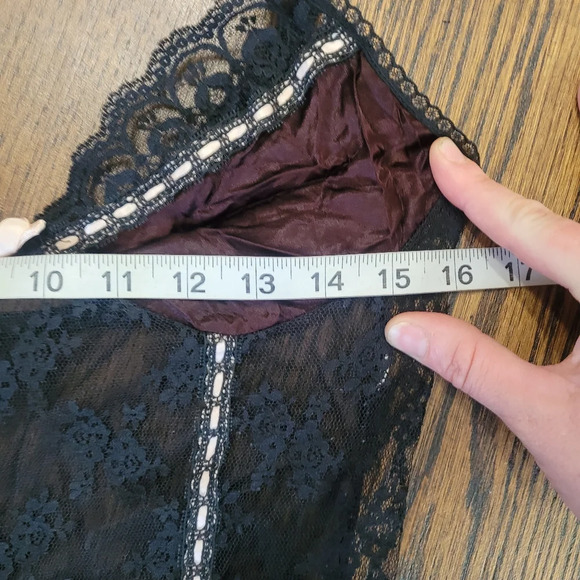 Vintage Victoria Secret Black and Pink Lace Mesh Teddy Size Women's Medium - Picture 7 of 8